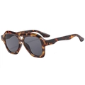 Retro tortoise shell double bridge aviator sunglasses with stylish grey polarized lenses - Leopard Frame Black Grey Lens