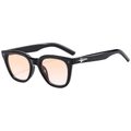 Stylish polygonal sunglasses with black frames and orange gradient lenses for outdoor use - Black Frame Gradient Orange Lens