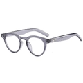 Vintage round frame sunglasses in translucent grey-purple with star hinge accents - Grey Frame