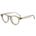 Classic round frame sunglasses in translucent tea color for a retro street style look - Tea Frame