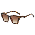Lunettes de soleil oversize tendance avec monture écaille et verres dégradés marron - Monture Écaille de Tortue Verres Thé