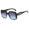 Gafas de sol cuadradas clásicas con montura de mármol y lentes degradadas azules - Montura de Leopardo Negro Lentes Gris Azul