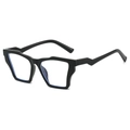 Lunettes de soleil noires polygonales avec branches géométriques en forme d'éclair - Cadre Noir