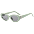 Retro oval sunglasses with mint green frame and dark grey lenses for stylish outdoor fashion - Mint Green Frame Grey Lens