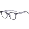 Classic square smoke gray frames with metallic rivets shown from a 45-degree side angle - Grey Frame