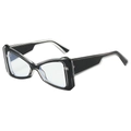 Modern cat-eye sunglasses featuring dual-tone black and clear frame design - Black Frame
