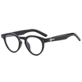 Retro black round sunglasses with star metal ornaments and shiny polished finish - Black Frame