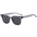 Classic square frame sunglasses in transparent smoky grey with retro side stud detailing - Grey Frame / Black Grey Lens
