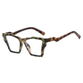 Lunettes de soleil géométriques oversize avec monture écailles et branches en éclair - Monture Demi Vert