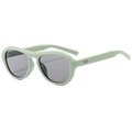 Fashion small frame aviator sunglasses in light green with dark grey UV lenses - Green Frame Grey Lens