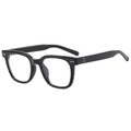 Classic black square frame sunglasses with metal rivet details and polished finish - Black Frame