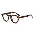 Classic round sunglasses in vintage tortoiseshell pattern with polished acetate frame - Tortoise Frame