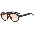 Lunettes aviateur tendance à petite monture noire avec verres dégradés orange et rivets - Monture Noire Verres Dégradé Orange