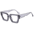 Modern thick polygon sunglasses with smoky grey transparent frames and bold geometry - Grey Frame