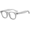 Retro transparent round glasses frames with silver rivet accents on a white background - Grey Frame