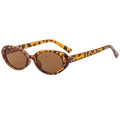 Retro oval sunglasses with stylish tortoiseshell frames and brown lenses - Tortoise Shell Frame