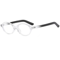 Retro oval transparent frame glasses with sleek black temples for a trendy stylish look - Transparent Frame