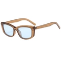 Retro square sunglasses with transparent tea frame and light blue lenses for outdoor fashion - Tea Frame Blue Lens