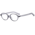 Occhiali classici grigi trasparenti con montatura ovale e design vintage minimalista - Montatura Grigia