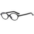 Montatura ovale in plastica nera classica con lenti trasparenti e design retrò elegante - Montatura Nera