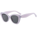 Gafas de sol cat-eye lavanda de gran tamaño con montura translúcida y protección UV - Montura Púrpura Gelatina Lentes Gris Negro