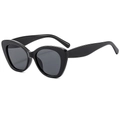 Gafas de sol de ojo de gato negras con montura gruesa brillante y lentes grises - Montura Negra Lentes Gris Negro