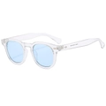Fashionable retro sunglasses with a transparent frame and light blue tinted lenses - Clear Frame Blue Lens