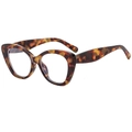 Modische Oversize-Sonnenbrille mit dickem Rahmen im Schildpatt-Design für Damen - Schildpatt-Rahmen