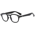 Retro round black sunglasses with classic silver diamond rivets and full frame design - Matte Black