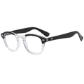 Retro round sunglasses with black and transparent frame and silver rivet details - Transparent Black Frame