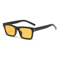 Retro square sunglasses with thick black frame and yellow lenses for classic street style - Black Frame Yellow Lens