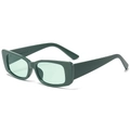 Retro-Sonnenbrille mit unregelmäßigem grünem Rahmen und hellgrünen Gläsern - Grüner Rahmen / Grüne Gläser