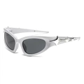 Futuristische zilveren cyberpunk zonnebril met steraccenten en metallic spike pootjes - Zilveren Frame Zwart Grijze Lenzen