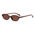 Gafas de sol ovaladas retro con montura de carey vintage y lentes de color marrón oscuro - Montura de Carey Lente Té