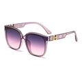 Occhiali da sole quadrati con montatura viola trasparente e lenti viola sfumate - Montatura Rosa Lenti Rosa Grigio