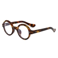 Lunettes rondes vintage à monture écaille avec détails de rivets et design rétro - Monture écaille