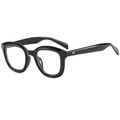Classic oversized black square frame sunglasses with luxury metal hinge detail - Black Frame