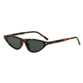 Retro tortoise shell cat-eye sunglasses with dark green lenses and silver rivets - Tortoise Frame Green Lens