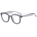Classic transparent grey square frame sunglasses with wide temples and sturdy metal hinges - Grey Frame
