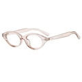 Classic round sunglasses featuring translucent pink frames and minimalist oval resin lenses - Light Tea Frame