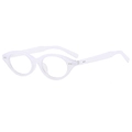 Retro cat-eye sunglasses with transparent frames and decorative metal dot hinges - Jelly White Frame