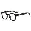 Classic black thick-frame square sunglasses with silver diamond rivet accents on white background - Black Frame