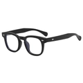 Classic square black sunglasses with silver arrow rivets and clear lenses in retro style - Matte Black