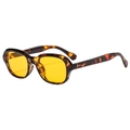 Retro tortoiseshell sunglasses with bright yellow lenses and chunky frames for fashion - Demi Frame Orange Lens