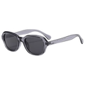 Occhiali da sole grigi traslucidi alla moda con lenti grigio scuro e montatura piccola - Montatura Grigia / Lenti Nero Grigio