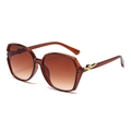 Classic square oversized amber tortoiseshell sunglasses with brown gradient lenses - Tea Frame Gradient Tea Lens