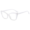 Fashionable transparent cat-eye glasses frame with a minimalist oversized retro design - Transparent Frame