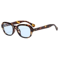 Chic tortoiseshell square frame sunglasses with trendy light blue translucent lenses - Tortoiseshell Frame Blue Lens