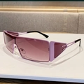 Occhiali da sole avvolgenti Y2K con lenti viola sfumate e montatura lilla con intagli - Viola Grigio