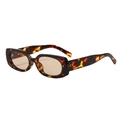 Retro square sunglasses with tortoise shell frames, tea lenses and wide temples - Tortoise Shell Frame